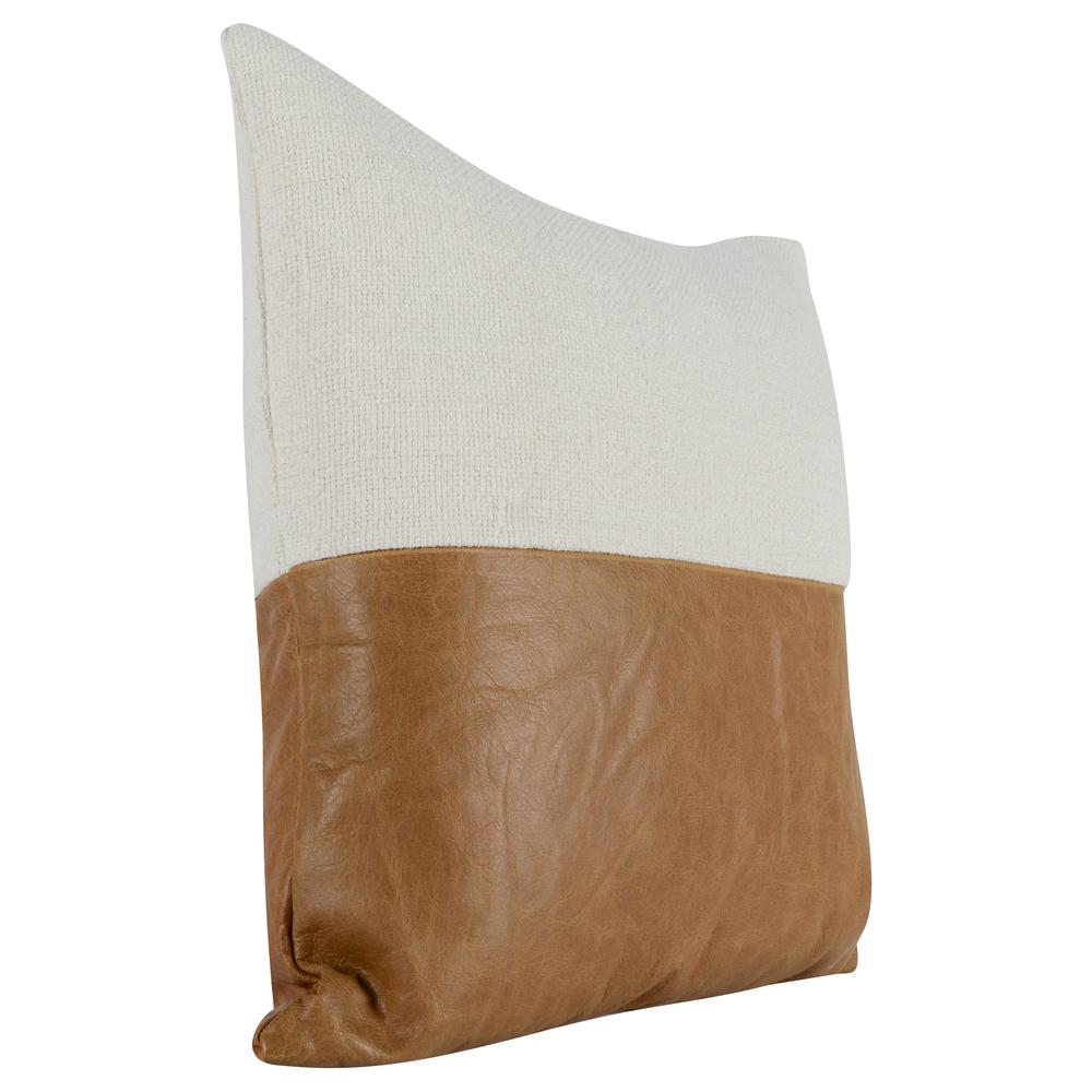 Yoli 20" Square Throw Pillow, Chestnut Ivory