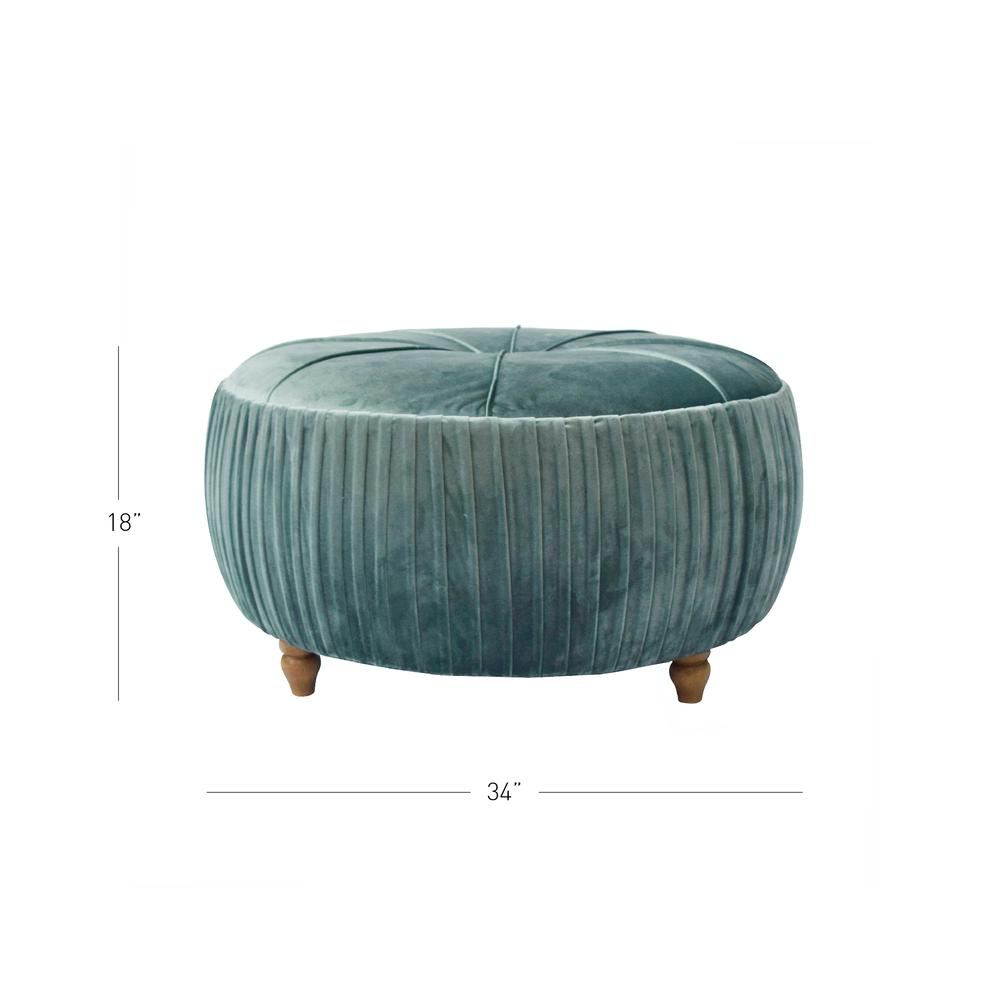 Helena Velvet Round Ottoman